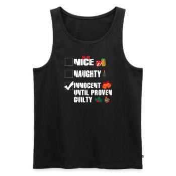 Nice Naughty Innocent Until Proven Guilty - Men's Premium Organic Tank Top - black - Front - AI Model Male 178 light (178cm)