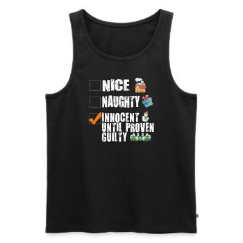 Nice Naughty Innocent Until Proven Guilty - Men's Premium Organic Tank Top - black - Front - AI Model Male 178 light (178cm)