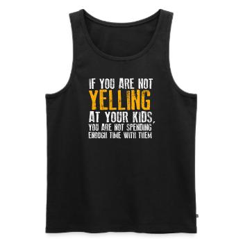 Papa Maman Criant De L’Anniversaire Enfants Correspondance - Débardeur bio Premium Homme - noir - Devant - Michal (187cm)
