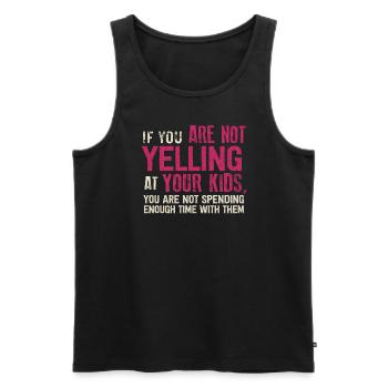Papa Maman Criant De L’Anniversaire Enfants Correspondance - Débardeur bio Premium Homme - noir - Devant - Michal (187cm)