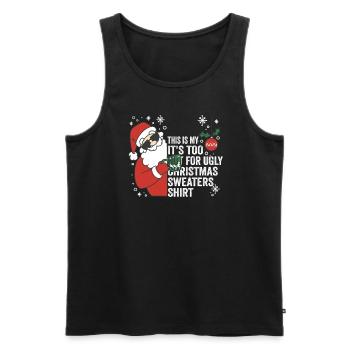 C’est mon pull de Noël il fait trop chaud pour un vilain - Débardeur bio Premium Homme - noir - Devant - AI Model Male 178 light (178cm)