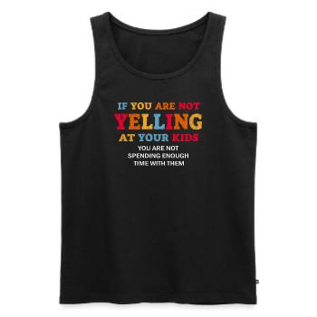 Papa Maman Criant De L’Anniversaire Enfants Correspondance - Débardeur bio Premium Homme - noir - Devant - Michal (187cm)