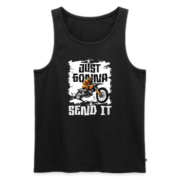 Just Gonna Send It American Flag Motocross - Männer Premium Bio Tank Top - Schwarz - Vorne - AI Model Male 178 light (178cm)
