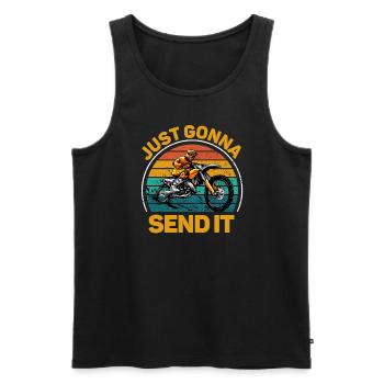 Just Gonna Send It American Flag Motocross - Männer Premium Bio Tank Top - Schwarz - Vorne - AI Model Male 178 light (178cm)