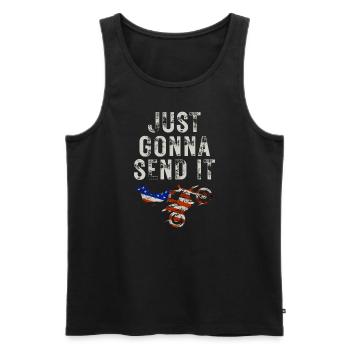 Just Gonna Send It American Flag Motocross - Männer Premium Bio Tank Top - Schwarz - Vorne - AI Model Male 178 light (178cm)
