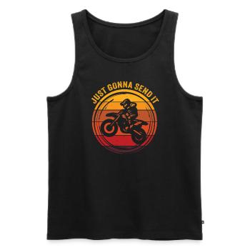 Just Gonna Send It American Flag Motocross - Männer Premium Bio Tank Top - Schwarz - Vorne - AI Model Male 178 light (178cm)