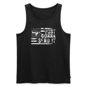 Just Gonna Send It American Flag Motocross - Männer Premium Bio Tank Top - Schwarz - Vorne - AI Model Male 178 light (178cm)