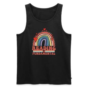 Reading Is Fundamental - Men's Premium Organic Tank Top - black - Front - AI Model Male 178 light (178cm)