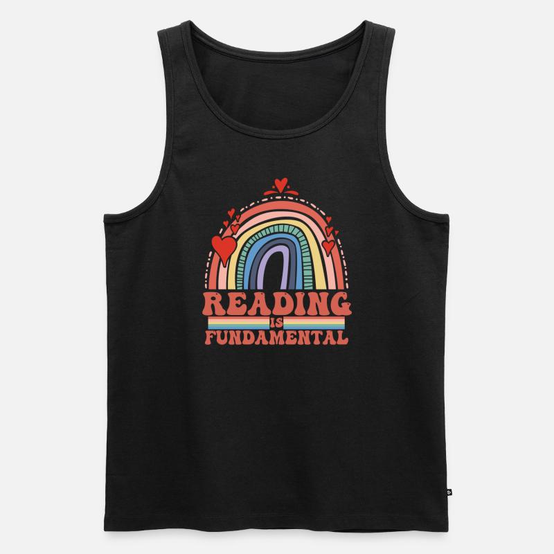 Reading Is Fundamental - Männer Premium Bio Tank Top - Schwarz