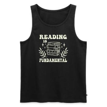 Reading Is Fundamental - Men's Premium Organic Tank Top - black - Front - AI Model Male 178 light (178cm)