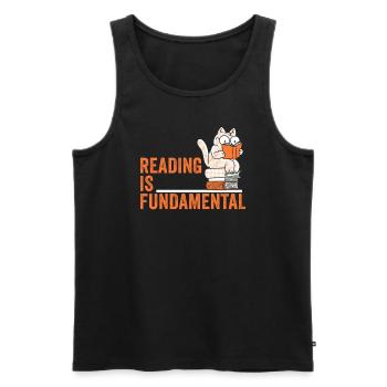 Reading Is Fundamental - Men's Premium Organic Tank Top - black - Front - AI Model Male 178 light (178cm)