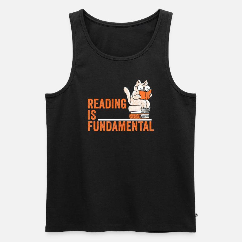 Reading Is Fundamental - Männer Premium Bio Tank Top - Schwarz