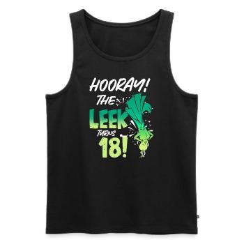 Adult 18th Bday Hooray The Leek Turns 18 Years Old - Männer Premium Bio Tank Top - Schwarz - Vorne - Michal (187cm)