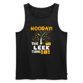 Adult 18th Bday Hooray The Leek Turns 18 Years Old - Männer Premium Bio Tank Top - Schwarz - Vorne - Michal (187cm)