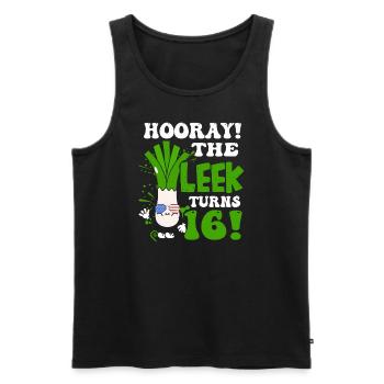 16th Bday Hooray The Leek Turns 16 Years Old - Männer Premium Bio Tank Top - Schwarz - Vorne - Michal (187cm)
