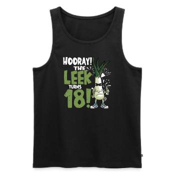 Adult 18th Bday Hooray The Leek Turns 18 Years Old - Männer Premium Bio Tank Top - Schwarz - Vorne - Michal (187cm)