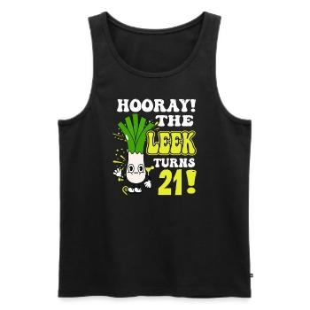 21th Bday Hooray The Leek Turns 21 Years Old - Men's Premium Organic Tank Top - black - Front - AI Model Male 178 light (178cm)