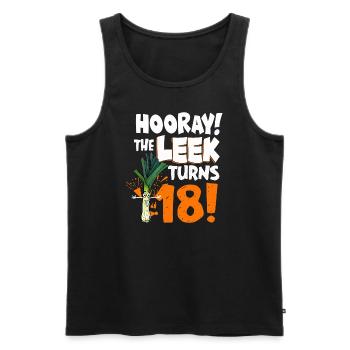 Adult 18th Bday Hooray The Leek Turns 18 Years Old - Männer Premium Bio Tank Top - Schwarz - Vorne - Michal (187cm)