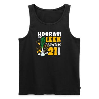 21th Bday Hooray The Leek Turns 21 Years Old - Men's Premium Organic Tank Top - black - Front - AI Model Male 178 light (178cm)