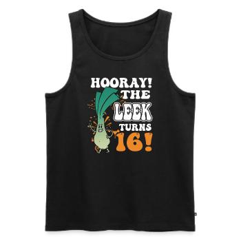 16th Bday Hooray The Leek Turns 16 Years Old - Männer Premium Bio Tank Top - Schwarz - Vorne - Michal (187cm)