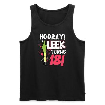 Adult 18th Bday Hooray The Leek Turns 18 Years Old - Männer Premium Bio Tank Top - Schwarz - Vorne - Michal (187cm)