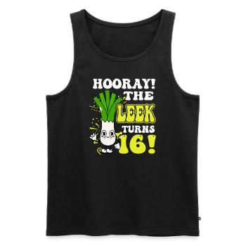 16th Bday Hooray The Leek Turns 16 Years Old - Männer Premium Bio Tank Top - Schwarz - Vorne - Michal (187cm)