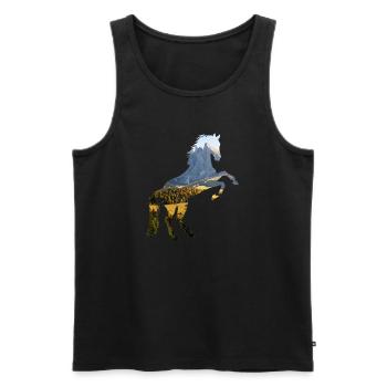 Pferd - Männer Premium Bio Tank Top - Schwarz - Vorne - Michal (187cm)