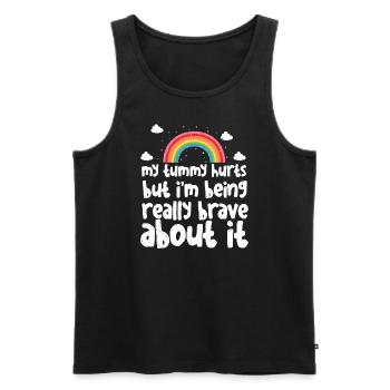 My Tummy Hurts But I'm Being Really Brave About It - Men's Premium Organic Tank Top - black - Front - AI Model Male 178 light (178cm)