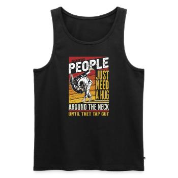 Some People Just Need A Hug Cage Fighter - Men's Premium Organic Tank Top - black - Front - Michal (187cm)