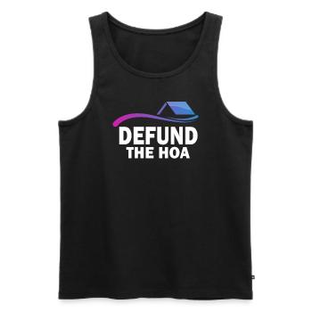 Defund The HOA - Débardeur bio Premium Homme - noir - Devant - AI Model Male 178 light (178cm)