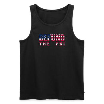 Defund the FBI Anti-Government Political American - Men's Premium Organic Tank Top - black - Front - AI Model Male 178 light (178cm)