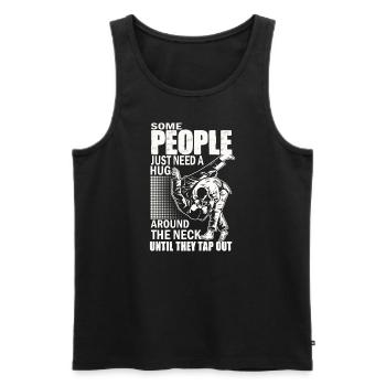 Some People Just Need A Hug Cage Fighter - Men's Premium Organic Tank Top - black - Front - Michal (187cm)