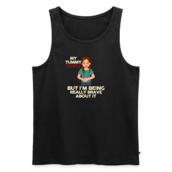 My Tummy Hurts But I'm Being Really Brave About It - Men's Premium Organic Tank Top - black - Front - AI Model Male 178 light (178cm)