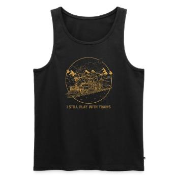 I Still Play With Trains Locomotive Engine Drivers - Männer Premium Bio Tank Top - Schwarz - Vorne - Michal (187cm)