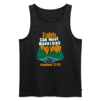 Christian Faith Can Move Mountains Jesus Christ - Männer Premium Bio Tank Top - Schwarz - Vorne - AI Model Male 178 light (178cm)
