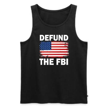 Defund the FBI Anti-Government Political American - Men's Premium Organic Tank Top - black - Front - AI Model Male 178 light (178cm)