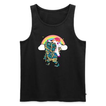 Dabbing Unicorn Riding T Rex Boys Girls Halloween - Männer Premium Bio Tank Top - Schwarz - Vorne - AI Model Male 178 light (178cm)