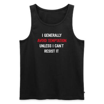 I Generally Avoid Temptation Unless I Can't Resist - Männer Premium Bio Tank Top - Schwarz - Vorne - AI Model Male 178 light (178cm)