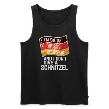 I Am On My Sausage Behavior - Men's Premium Organic Tank Top - black - Front - Michal (187cm)