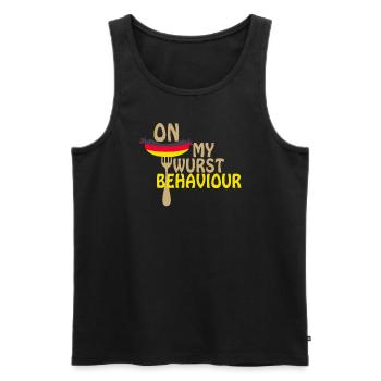 I Am On My Sausage Behavior - Men's Premium Organic Tank Top - black - Front - Michal (187cm)