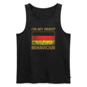 I Am On My Sausage Behavior - Men's Premium Organic Tank Top - black - Front - Michal (187cm)