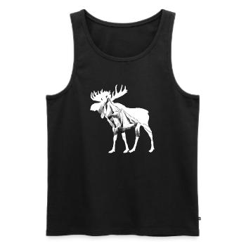 Moose drawing - Men's Premium Organic Tank Top - black - Front - AI Model Male 178 light (178cm)