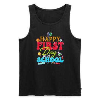Frohen ersten Schultag - Männer Premium Bio Tank Top - Schwarz - Vorne - AI Model Male 178 light (178cm)