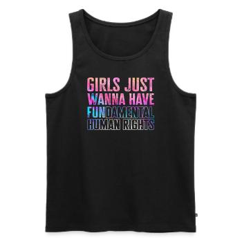 Girls Just Wanna Have Fundamental Human Rights - Men's Premium Organic Tank Top - black - Front - Michal (187cm)