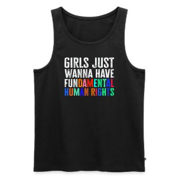 Les filles veulent juste avoir des droits humains fondamentaux - Débardeur bio Premium Homme - noir - Devant - Michal (187cm)