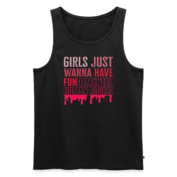 Les filles veulent juste avoir des droits humains fondamentaux - Débardeur bio Premium Homme - noir - Devant - Michal (187cm)