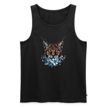 Lynx - Men's Premium Organic Tank Top - black - Front - AI Model Male 178 light (178cm)