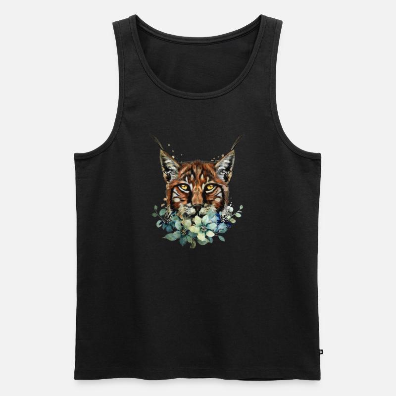 Luchs - Männer Premium Bio Tank Top - Schwarz