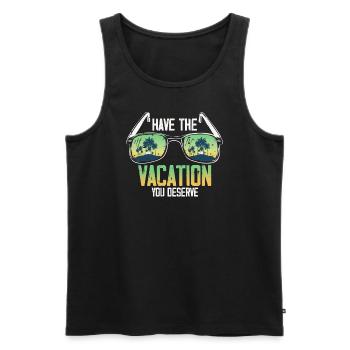 Haben Sie den Urlaub, den Sie verdienen - Männer Premium Bio Tank Top - Schwarz - Vorne - AI Model Male 178 light (178cm)