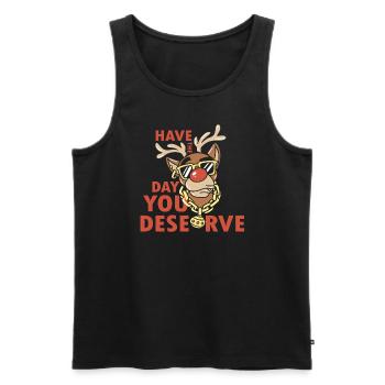 Have The Day You Deserve Reindeer Christmas - Men's Premium Organic Tank Top - black - Front - Michal (187cm)